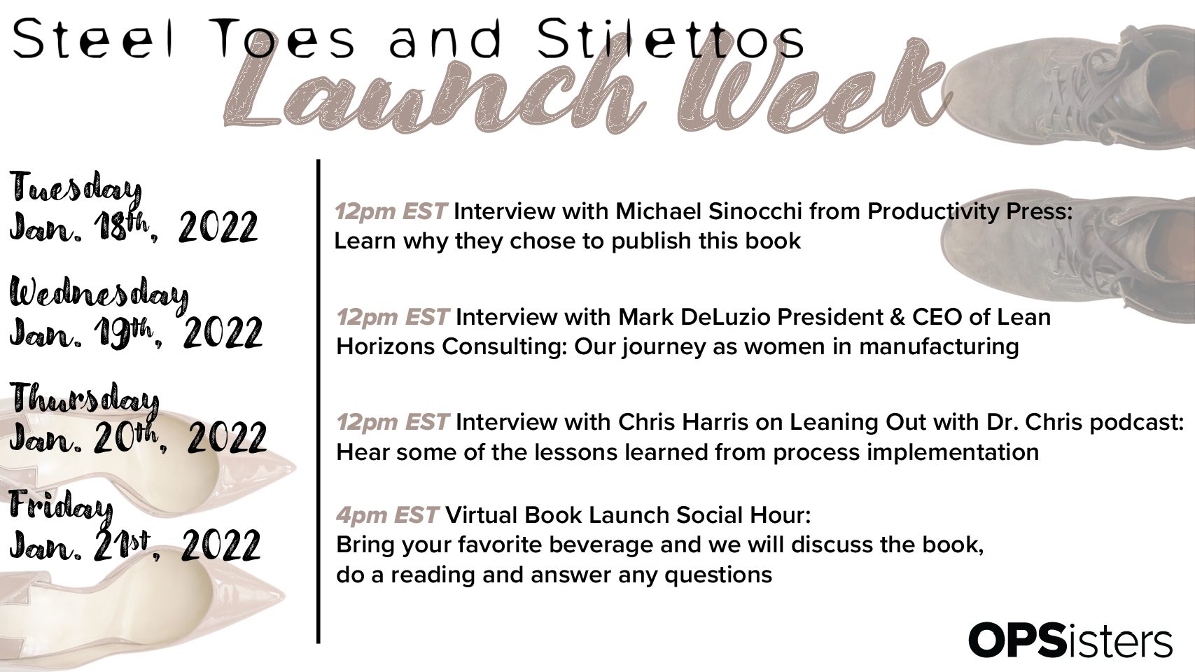 Steel Toes and Stilettos Book Launch Week